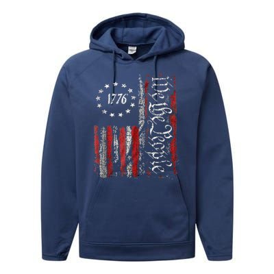 We The People American History 1776 Independence Day Vintage Performance Fleece Hoodie