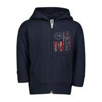 We The People American History 1776 Independence Day Vintage Toddler Zip Fleece Hoodie