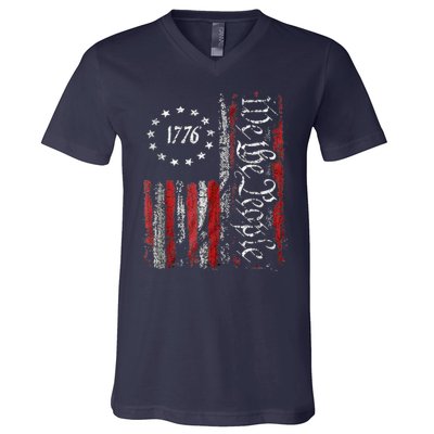 We The People American History 1776 Independence Day Vintage V-Neck T-Shirt