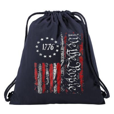 We The People American History 1776 Independence Day Vintage Drawstring Bag