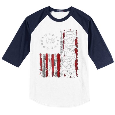 We The People American History 1776 Independence Day Vintage Baseball Sleeve Shirt