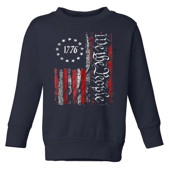 We The People American History 1776 Independence Day Vintage Toddler Sweatshirt