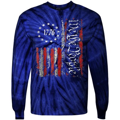 We The People American History 1776 Independence Day Vintage Tie-Dye Long Sleeve Shirt