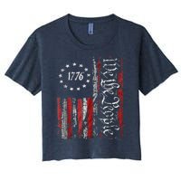 We The People American History 1776 Independence Day Vintage Women's Crop Top Tee