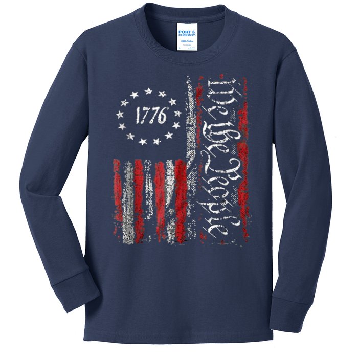 We The People American History 1776 Independence Day Vintage Kids Long Sleeve Shirt