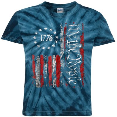 We The People American History 1776 Independence Day Vintage Kids Tie-Dye T-Shirt