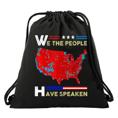 We The People Have Spoken Map Of 2024 Election Results Drawstring Bag