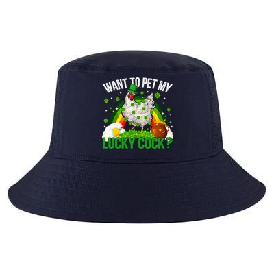 Want To Pet My Lucky Cock Funny St Patrick Day Adult Cool Comfort Performance Bucket Hat