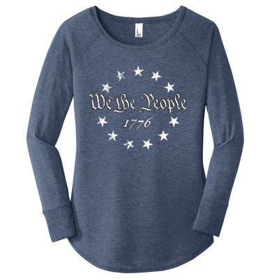 We The People Betsy Ross Flag 4th Of July 1776 Patriotic Gift Women's Perfect Tri Tunic Long Sleeve Shirt