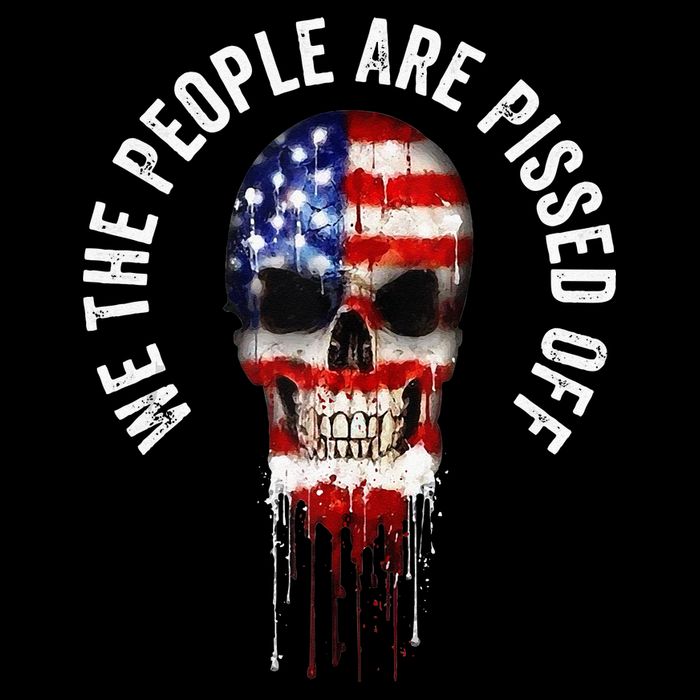 We The People Are Pissed Off Vintage USA America Skull Flag Bag