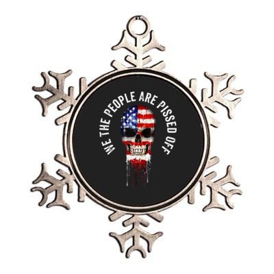 We The People Are Pissed Off Vintage USA America Skull Flag Metallic Star Ornament