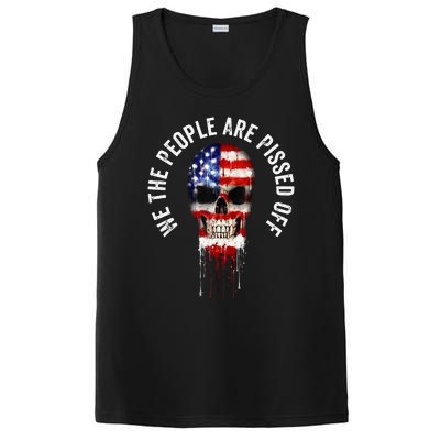 We The People Are Pissed Off Vintage USA America Skull Flag PosiCharge Competitor Tank