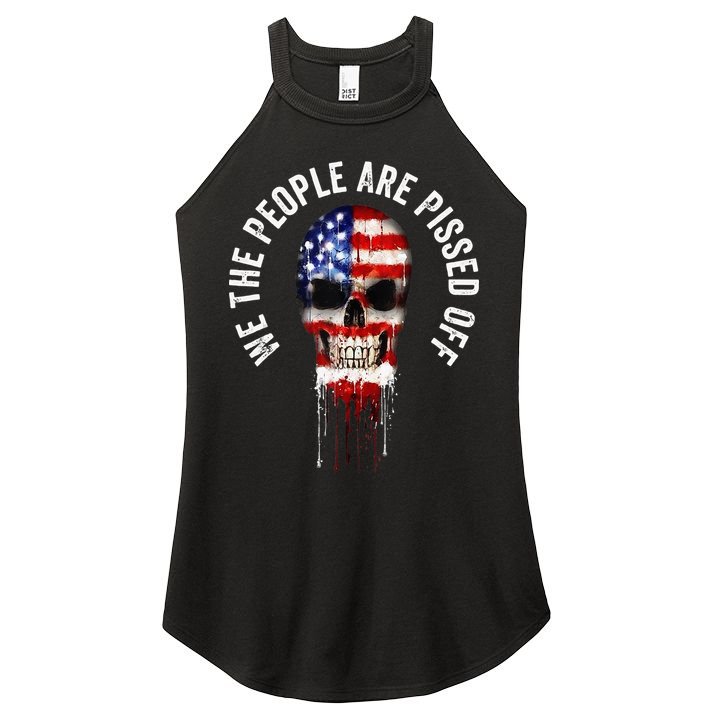 We The People Are Pissed Off Vintage USA America Skull Flag Women's Perfect Tri Rocker Tank