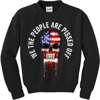 We The People Are Pissed Off Vintage USA America Skull Flag Kids Sweatshirt