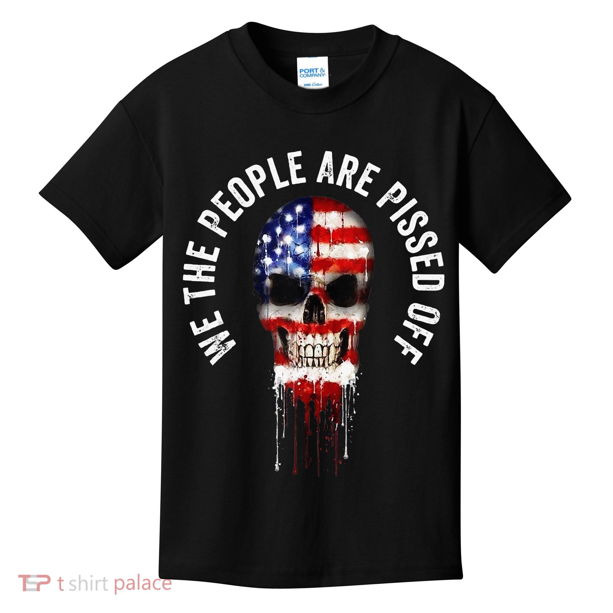 We The People Are Pissed Off Vintage USA America Skull Flag Kids T-Shirt