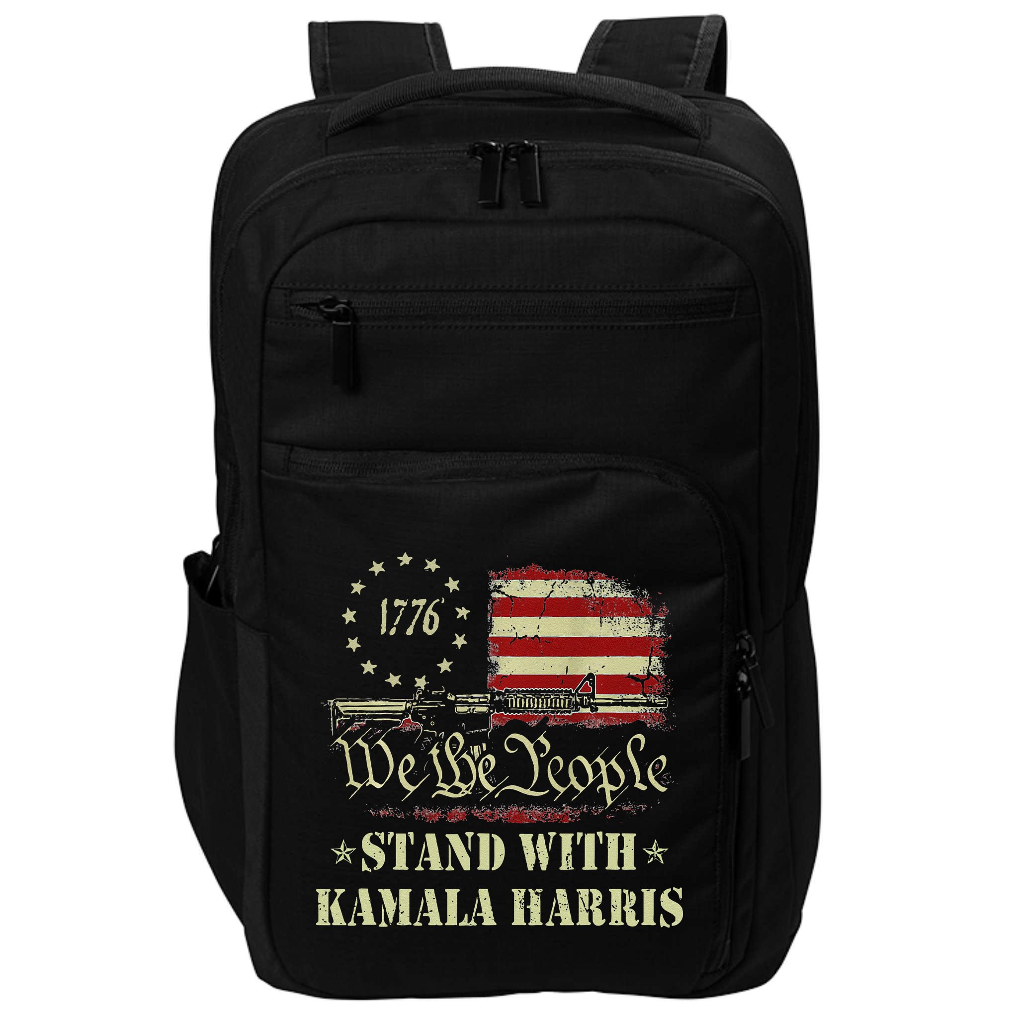 We The People Stand With Kamala Harris 2024 American Flag Impact Tech Backpack