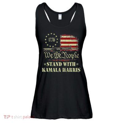 We The People Stand With Kamala Harris 2024 American Flag Ladies Essential Flowy Tank