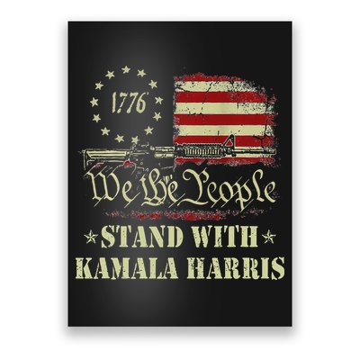 We The People Stand With Kamala Harris 2024 American Flag Poster