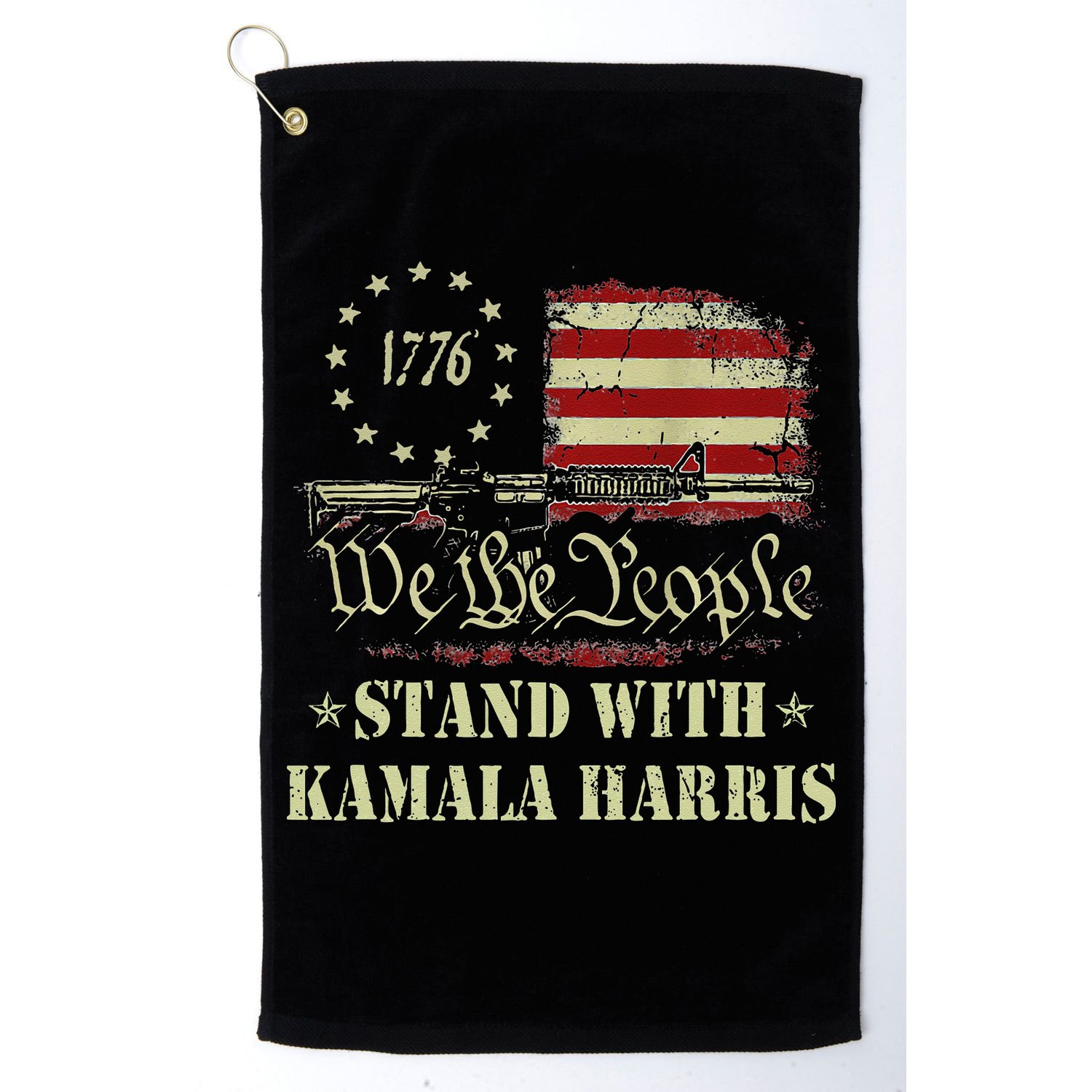 We The People Stand With Kamala Harris 2024 American Flag Golf Towel