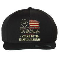 We The People Stand With Kamala Harris 2024 American Flag Wool Snapback Cap