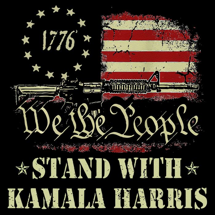 We The People Stand With Kamala Harris 2024 American Flag Wool Snapback Cap