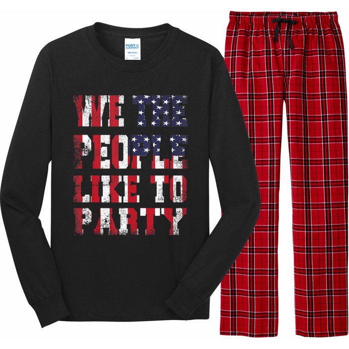 We The People Like To Party 4th Of July Independence Day Long Sleeve Pajama Set