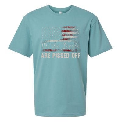 We The People Are Pissed Off Vintage Us America Flag Sueded Cloud Jersey T-Shirt