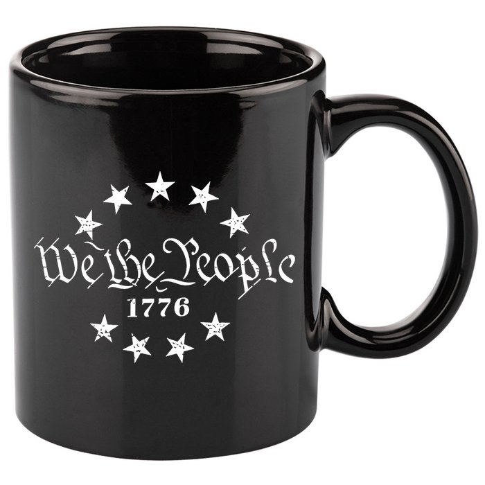 We The People Patriotic 4th Of July American Flag 11oz C Handle Ceramic Mug