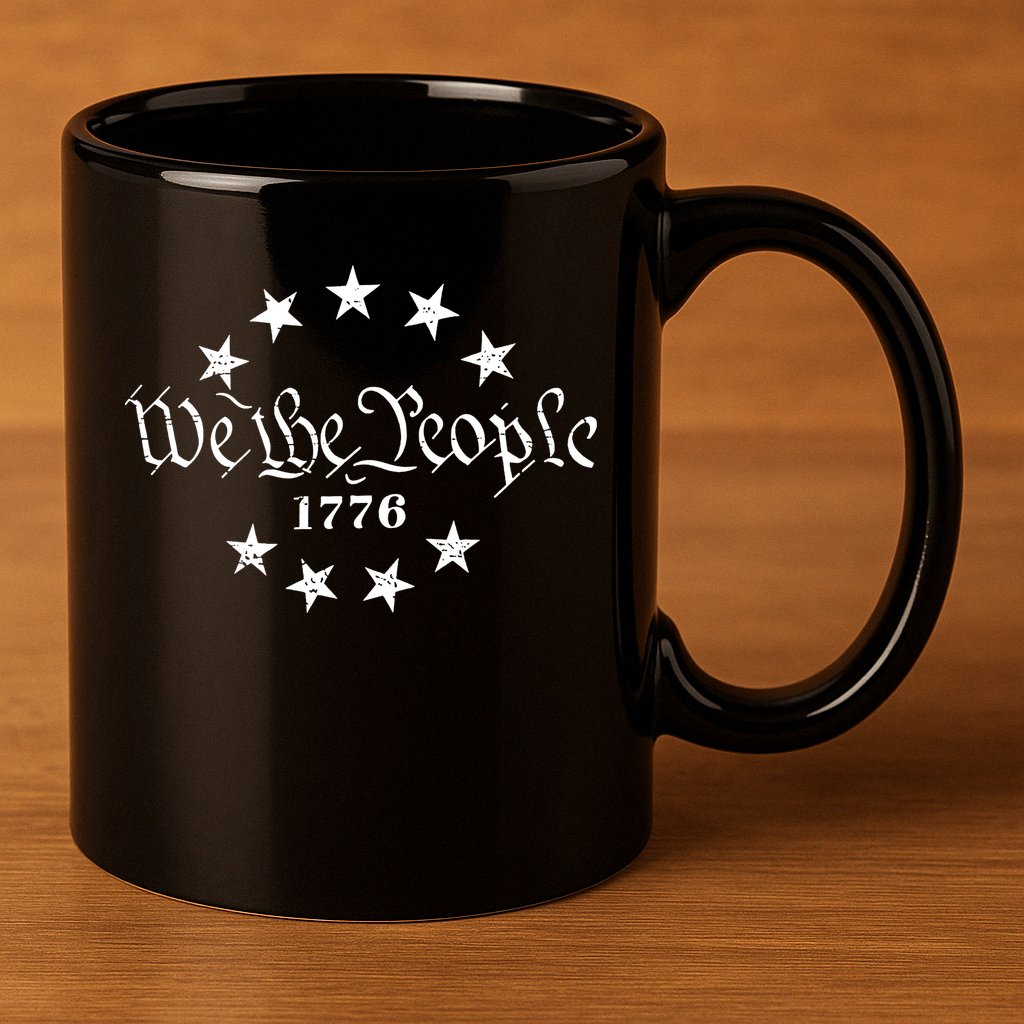 We The People Patriotic 4th Of July American Flag 11oz C Handle Ceramic Mug
