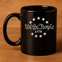 We The People Patriotic 4th Of July American Flag 11oz C Handle Ceramic Mug