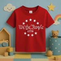 We The People Patriotic 4th Of July American Flag Toddler T-Shirt