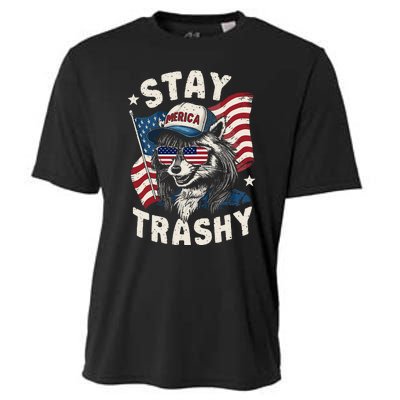 White Trash Party Attire Redneck Raccoon Stay Trashy Usa Cooling Performance Crew T-Shirt