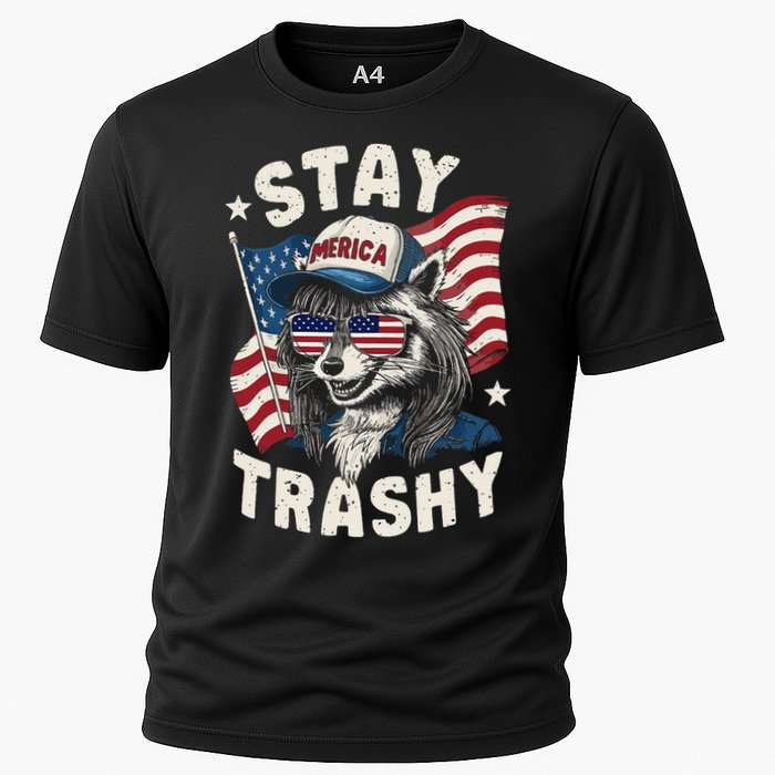 White Trash Party Attire Redneck Raccoon Stay Trashy Usa Cooling Performance Crew T-Shirt