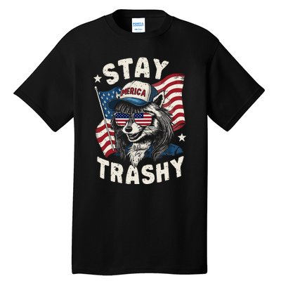 White Trash Party Attire Redneck Raccoon Stay Trashy Usa Tall T-Shirt