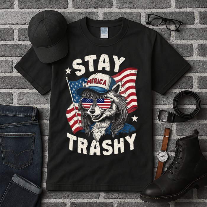 White Trash Party Attire Redneck Raccoon Stay Trashy Usa Tall T-Shirt