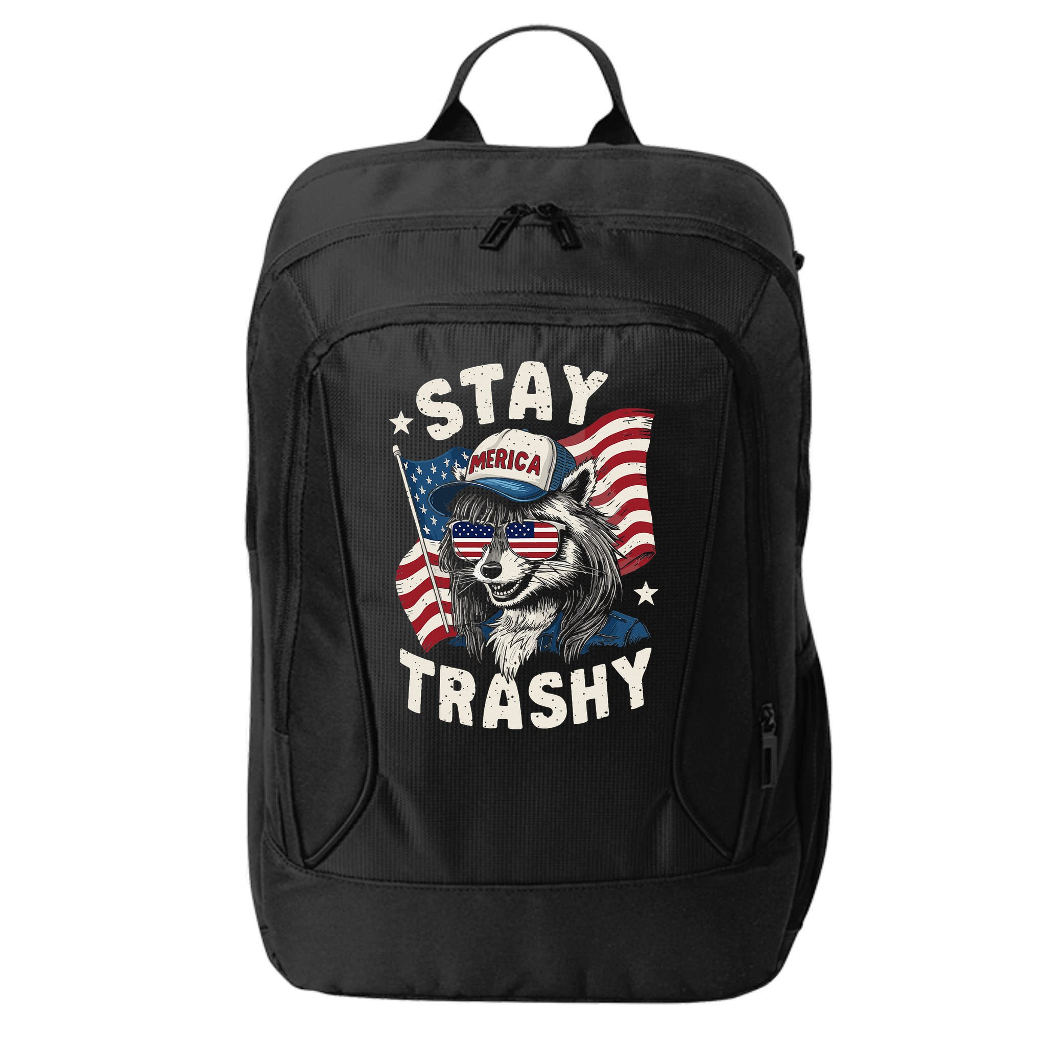 White Trash Party Attire Redneck Raccoon Stay Trashy Usa City Backpack