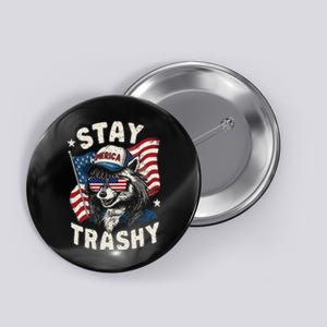 White Trash Party Attire Redneck Raccoon Stay Trashy Usa Button