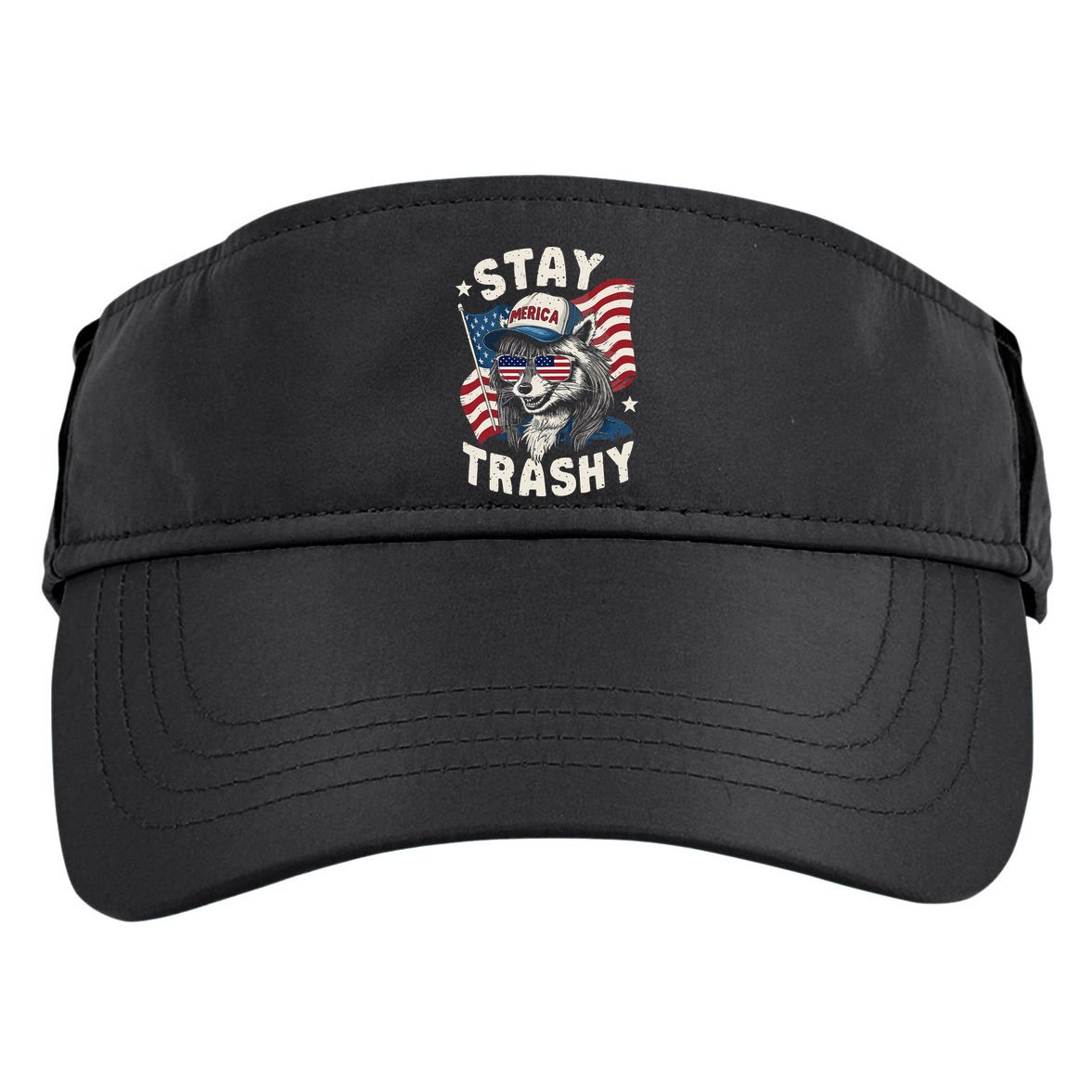 White Trash Party Attire Redneck Raccoon Stay Trashy Usa Adult Drive Performance Visor