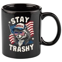 White Trash Party Attire Redneck Raccoon Stay Trashy Usa 11oz C Handle Ceramic Mug