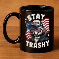White Trash Party Attire Redneck Raccoon Stay Trashy Usa 11oz C Handle Ceramic Mug
