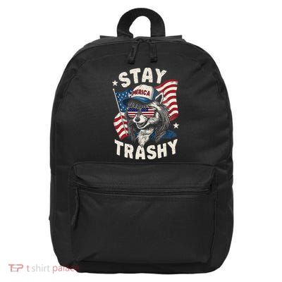 White Trash Party Attire Redneck Raccoon Stay Trashy Usa 16 in Basic Backpack