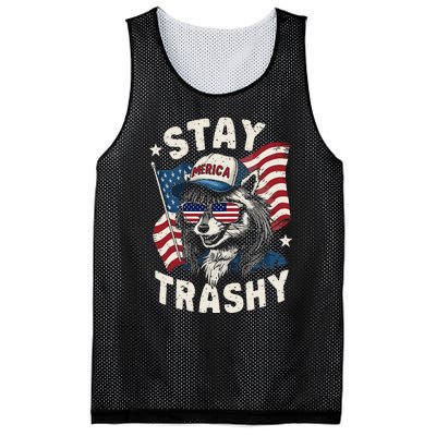 White Trash Party Attire Redneck Raccoon Stay Trashy Usa Mesh Reversible Basketball Jersey Tank