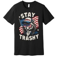 White Trash Party Attire Redneck Raccoon Stay Trashy Usa Premium T-Shirt