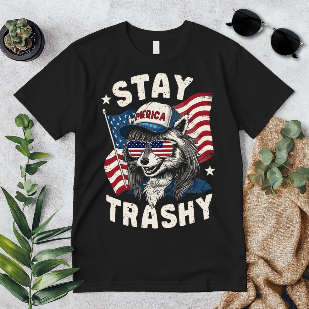 White Trash Party Attire Redneck Raccoon Stay Trashy Usa Premium T-Shirt