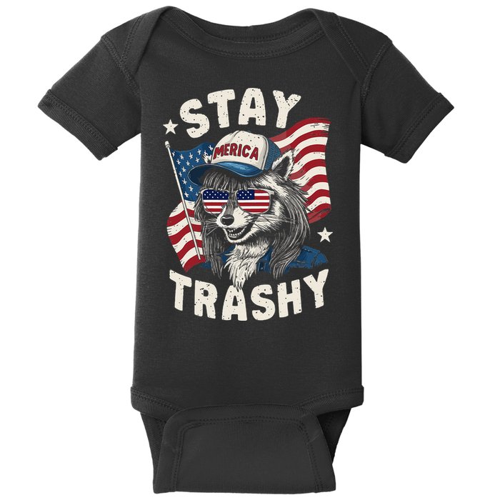 White Trash Party Attire Redneck Raccoon Stay Trashy Usa Baby Bodysuit