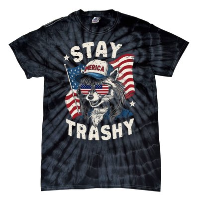 White Trash Party Attire Redneck Raccoon Stay Trashy Usa Tie-Dye T-Shirt