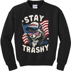 White Trash Party Attire Redneck Raccoon Stay Trashy Usa Kids Sweatshirt