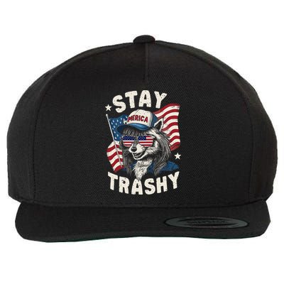 White Trash Party Attire Redneck Raccoon Stay Trashy Usa Wool Snapback Cap