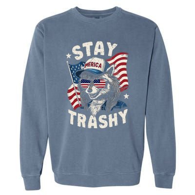 White Trash Party Attire Redneck Raccoon Stay Trashy Usa Garment-Dyed Sweatshirt