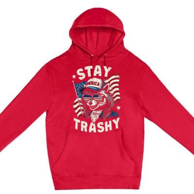 White Trash Party Attire Redneck Raccoon Stay Trashy Usa Premium Pullover Hoodie